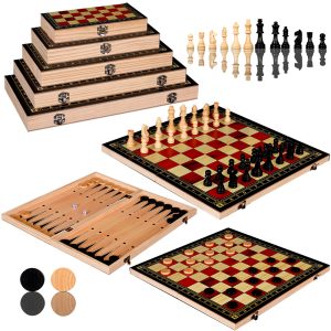 3-in-1 wooden foldable chess set(W7722A)