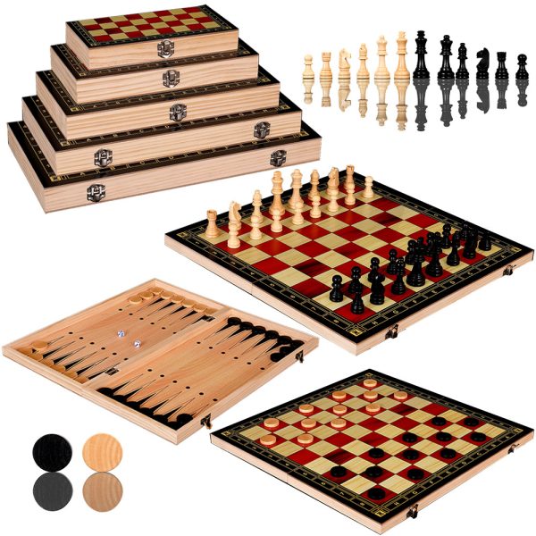 3-in-1 wooden foldable chess set(W7722A)