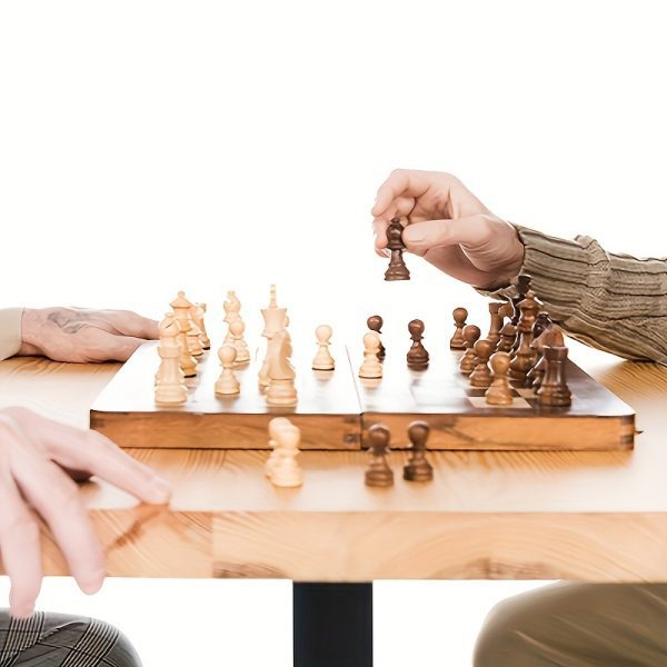 2-in-1 39cm/15inch Students are non-magnetic during the summer vacationTravel Wooden Chess & Checkers Set - Image 4